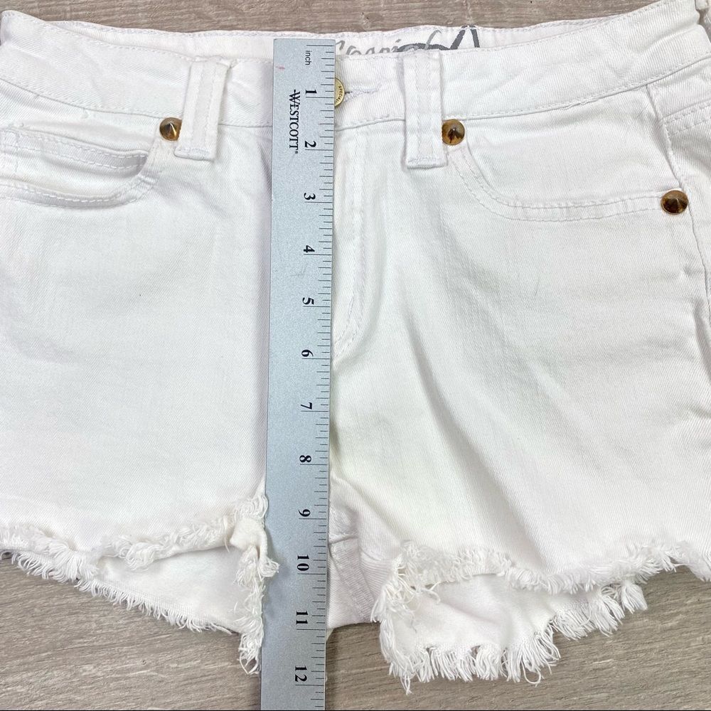 Special A Studded Raw Hem Jean Shorts White Size M - Picture 9 of 9